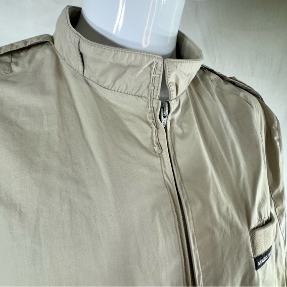 Members Only Men’s 80’s Vintage Worn Condition Beige Windbreaker Zipper Jacket - Picture 3 of 13